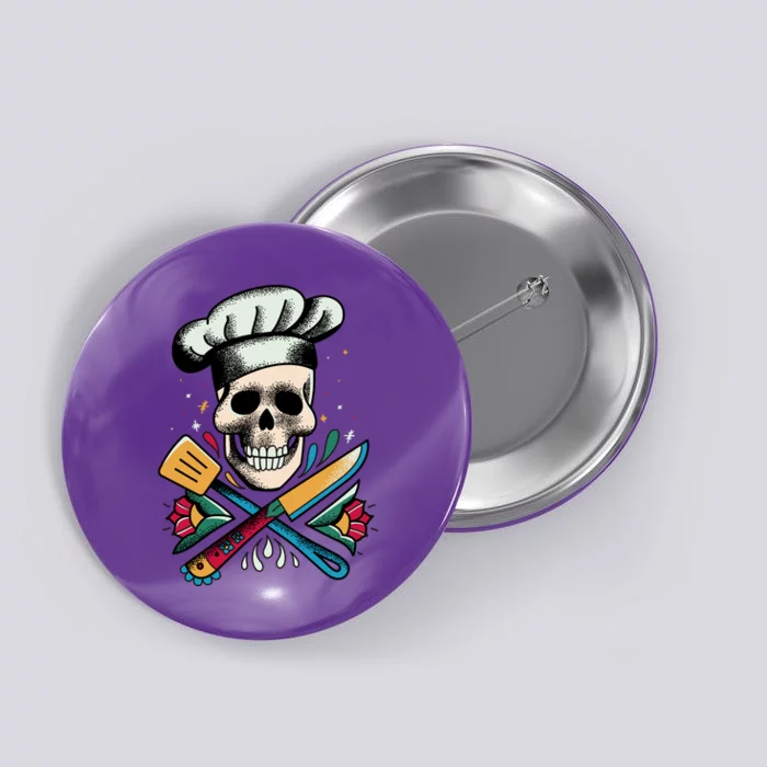 Cooking Chef Skull Button