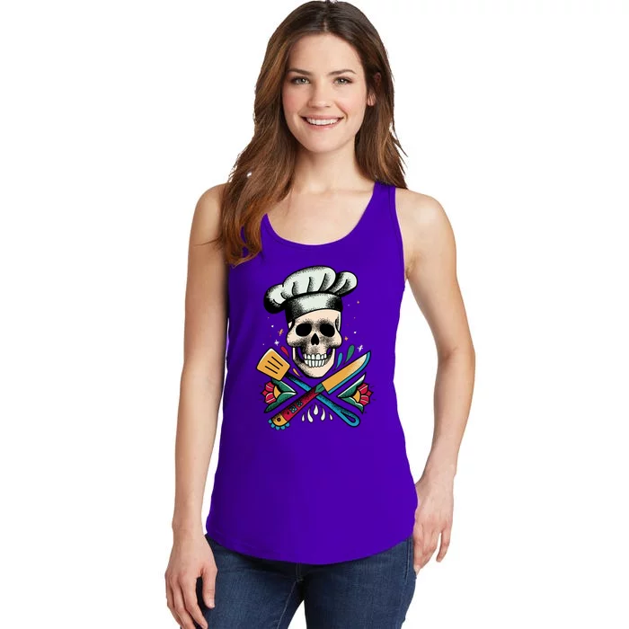 Cooking Chef Skull Ladies Essential Tank