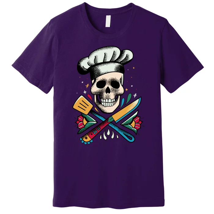 Cooking Chef Skull Premium T-Shirt