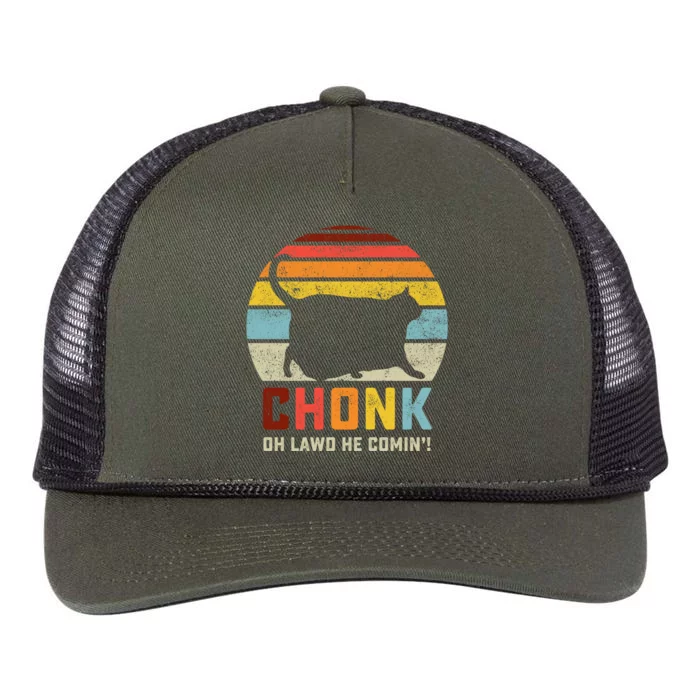 Chonk Cat Scale Meme Funny Retro Style Vintage Cats Memes Gift Retro Rope Trucker Hat Cap