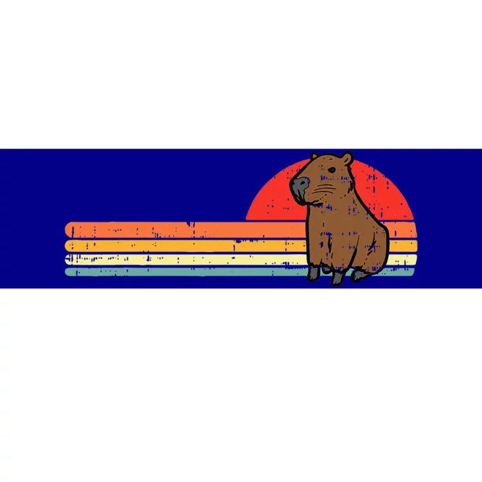 Capybara Chest Sunset Retro Capy Rodent Bumper Sticker