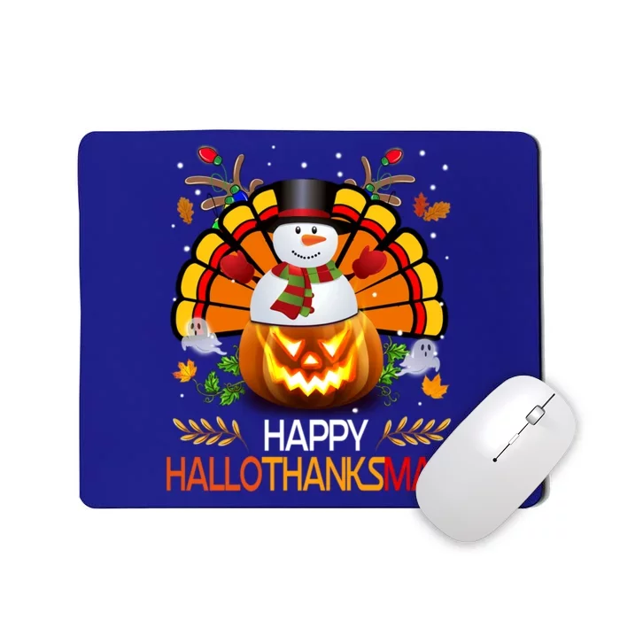 Chirstmas Cute Snow Turkey Pumpkin Happy Hallothanksmas Gift Mousepad