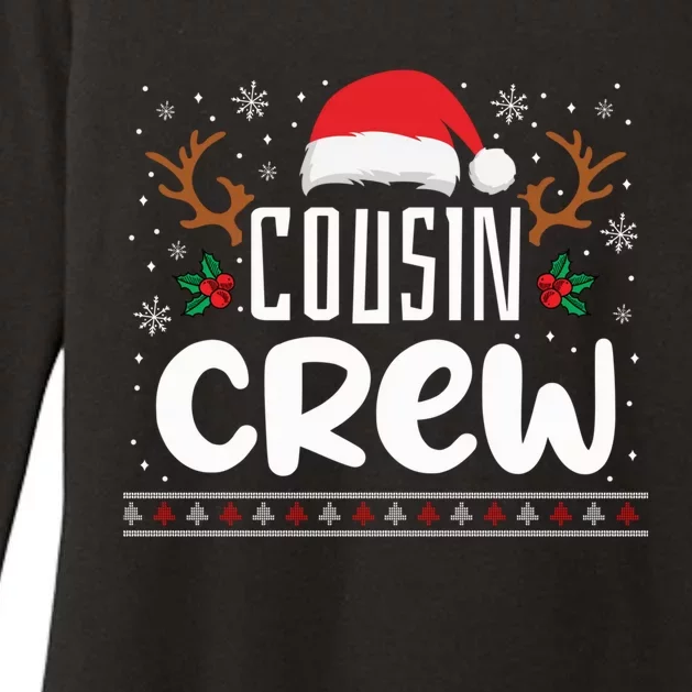 Cousin Crew Santa T shirt Christmas Family Matching Pajamas Womens CVC Long Sleeve Shirt