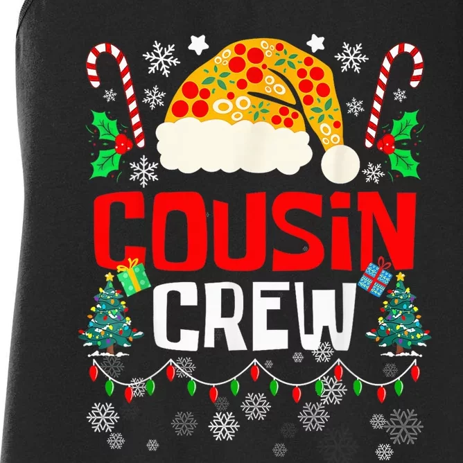 Cousin Crew Santa Pizza Hat Family Group ing Christmas Women's Racerback Tank