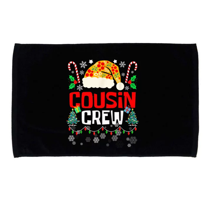 Cousin Crew Santa Pizza Hat Family Group ing Christmas Microfiber Hand Towel