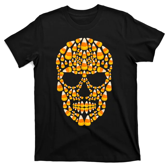 Candy Corn Skull Skeleton Halloween Funny Costume T-Shirt