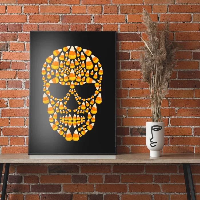 Candy Corn Skull Skeleton Halloween Funny Costume Poster