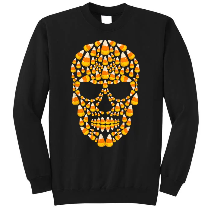 Candy Corn Skull Skeleton Halloween Funny Costume Tall Sweatshirt