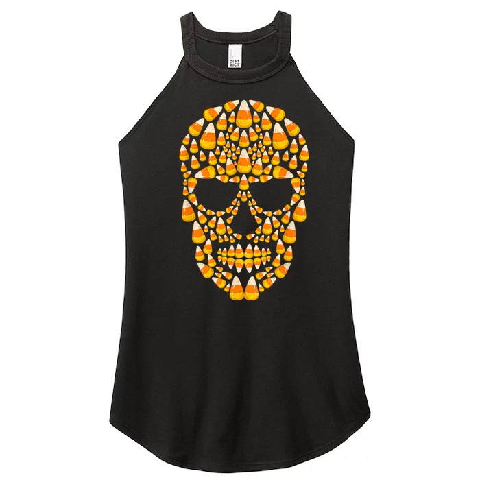 Candy Corn Skull Skeleton Halloween Funny Costume Women’s Perfect Tri Rocker Tank