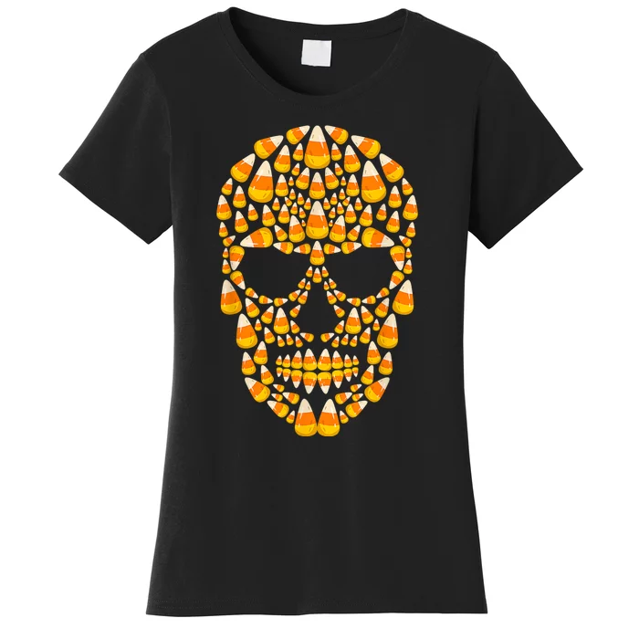 Candy Corn Skull Skeleton Halloween Funny Costume Women's T-Shirt