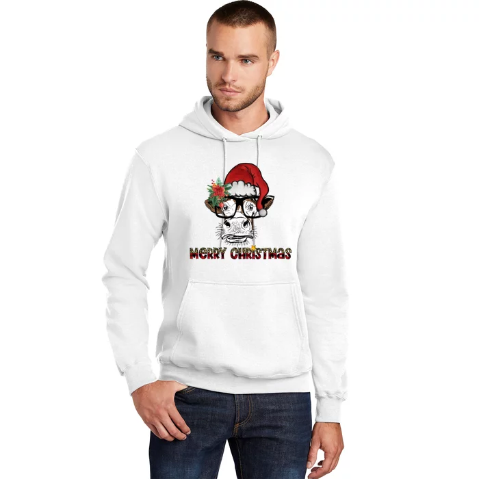 Christmas Cow Santa Hat Merry Christmas Xmas Hoodie