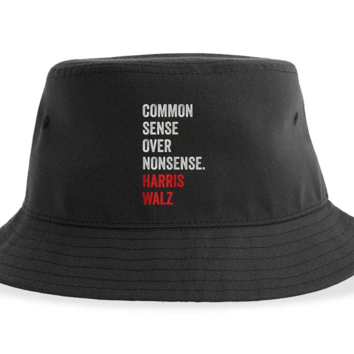 Choose Common Sense Over Nonsense Kamala Harris 2024 Sustainable Bucket Hat