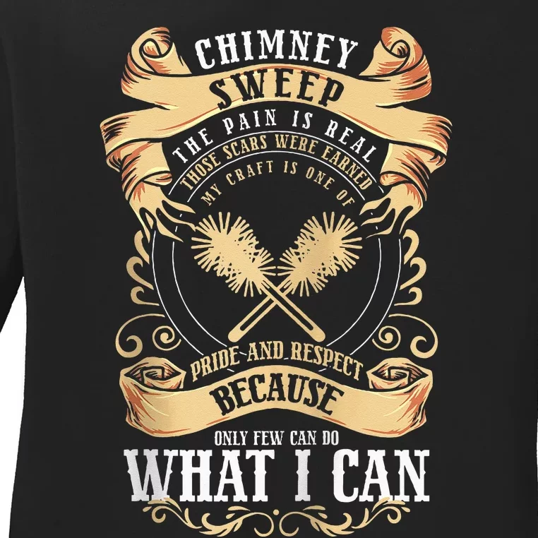 Chimney Cleaner Sweeper Professional Chimney Sweep Ladies Long Sleeve Shirt