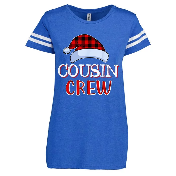 Cousin Crew Santa Family Matching Christmas Pajamas Enza Ladies Jersey Football T-Shirt