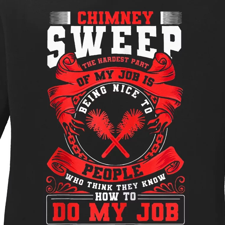 Chimney Cleaner Sweeper Professional Chimney Sweep Ladies Long Sleeve Shirt