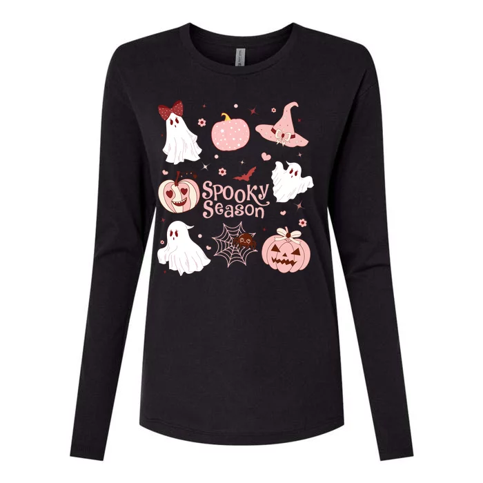 Cute Coquette Spooky Season Womens Cotton Relaxed Long Sleeve T-Shirt