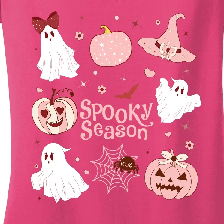 Cute Coquette Spooky Season Women's V-Neck T-Shirt