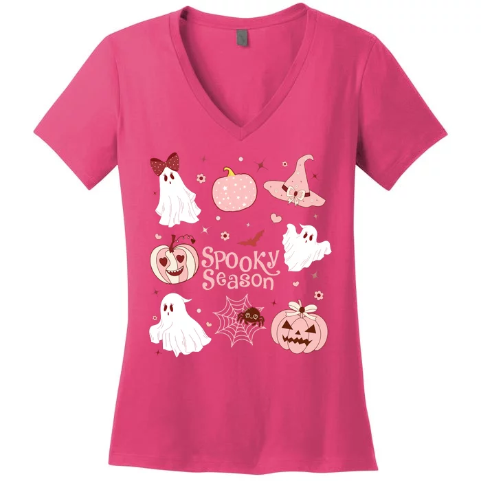 Cute Coquette Spooky Season Women's V-Neck T-Shirt