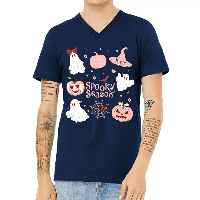 Cute Coquette Spooky Season V-Neck T-Shirt