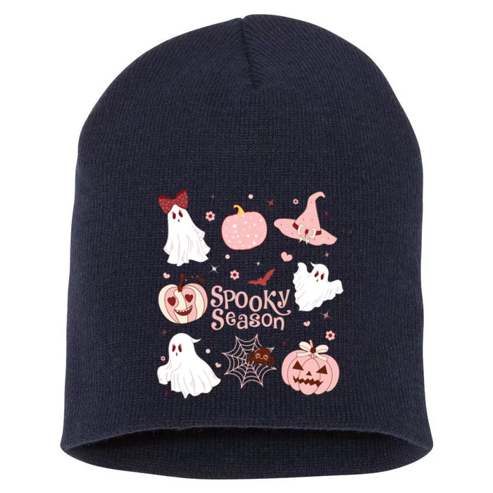 Cute Coquette Spooky Season Short Acrylic Beanie