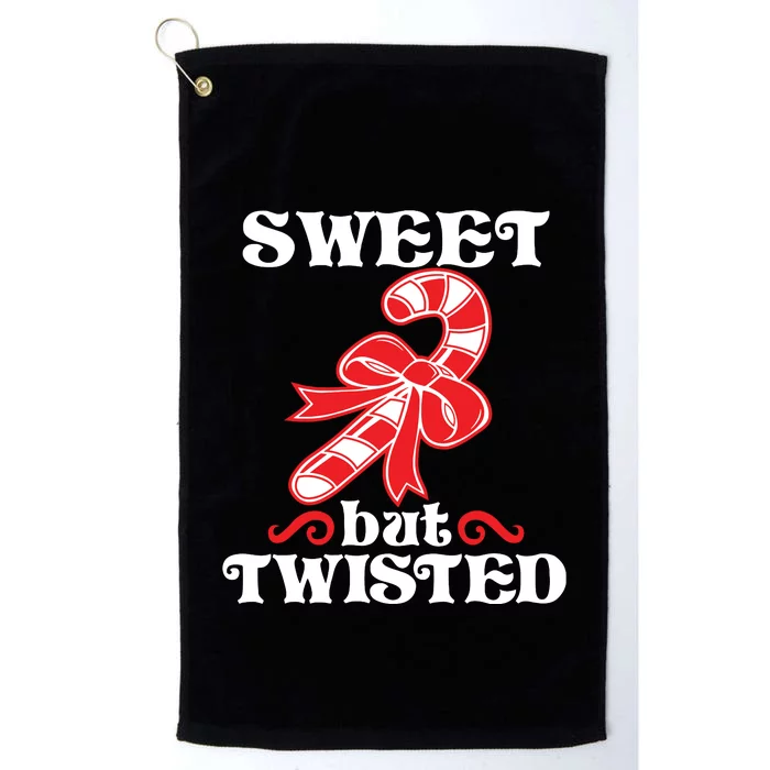 Candy Cane Sweet But Twisted Funny Christmas Platinum Collection Golf Towel