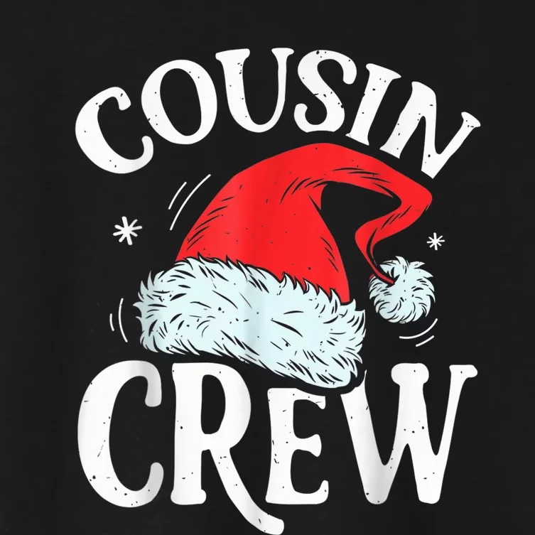 Cousin Crew Santa T shirt Christmas Family Matching Pajamas Women's Crop Top Tee