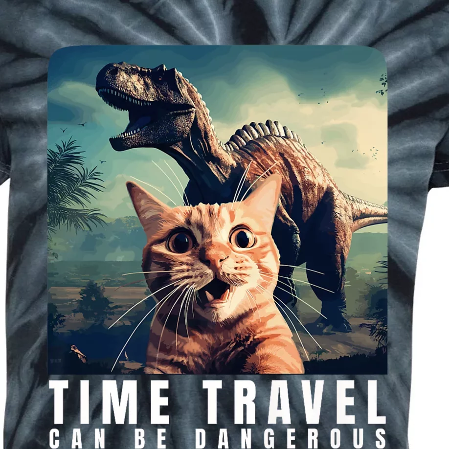 Crazy Cat Selfie Run Time Travel Can Be Dangerous Cat Love Kids Tie-Dye T-Shirt