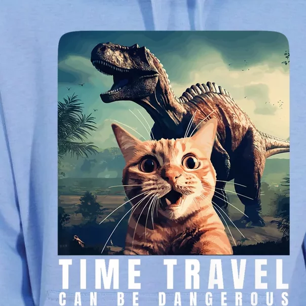 Crazy Cat Selfie Run Time Travel Can Be Dangerous Cat Love Unisex Surf Hoodie