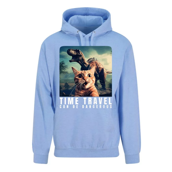 Crazy Cat Selfie Run Time Travel Can Be Dangerous Cat Love Unisex Surf Hoodie