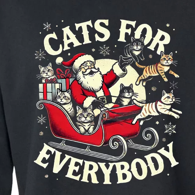 Christmas Cat Santa Cat Lover Christmas Cats For Everybody Cropped Pullover Crew