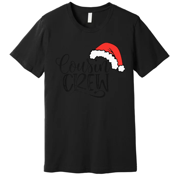 Cousin Crew Santa Hat Family Group Matching Christmas Premium T-Shirt