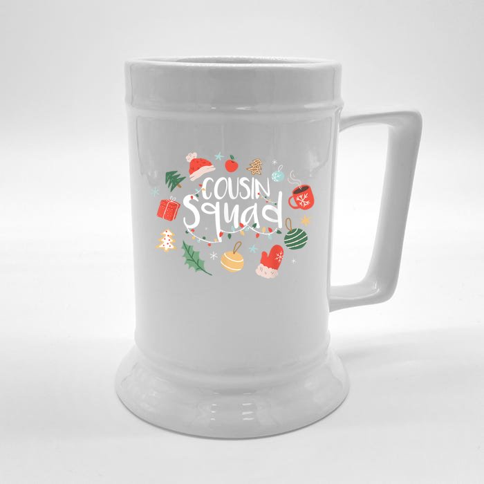 Christmas Cousin Squad Crew Matching Family Group Xmas Party Gift Front & Back Beer Stein