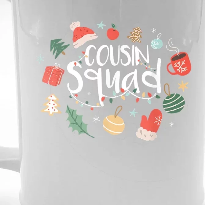 Christmas Cousin Squad Crew Matching Family Group Xmas Party Gift Front & Back Beer Stein