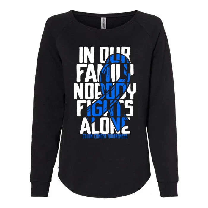 Colon Cancer Support Tee Family Blue Colon Cancer Awareness Gift Womens California Wash Sweatshirt