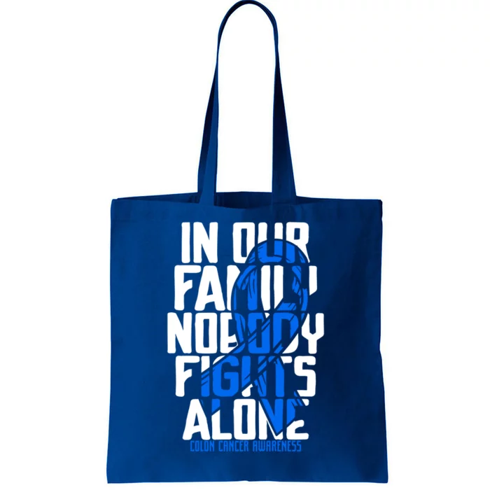 Colon Cancer Support Tee Family Blue Colon Cancer Awareness Gift Tote Bag