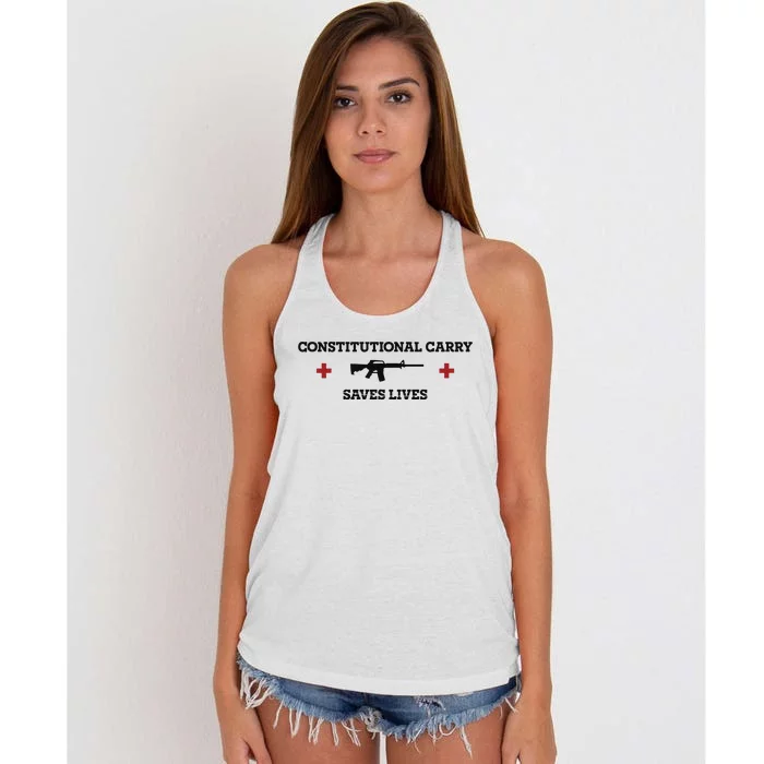 Constitutional Carry Saves Lives Women's Knotted Racerback Tank