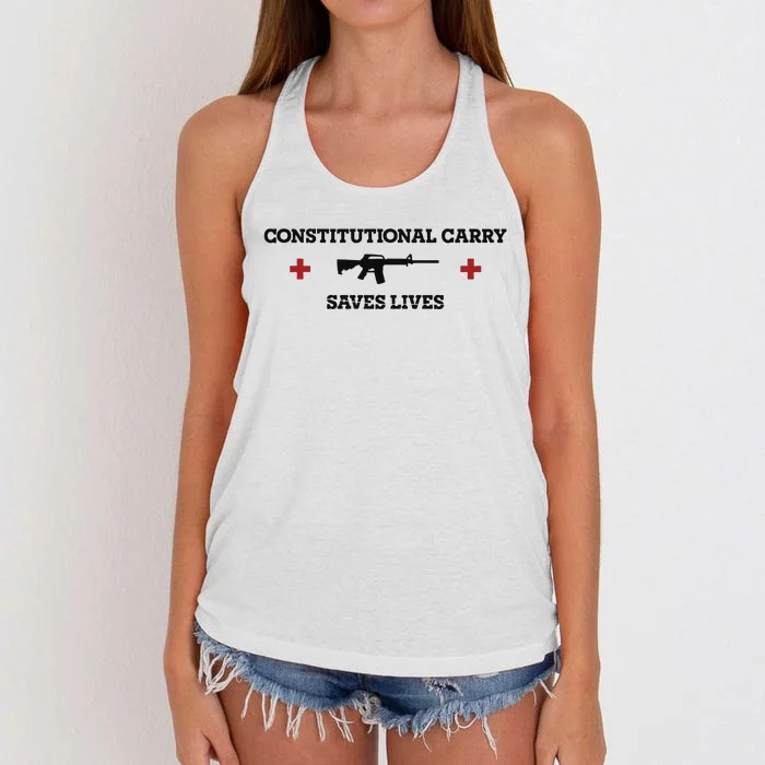 Constitutional Carry Saves Lives Women's Knotted Racerback Tank