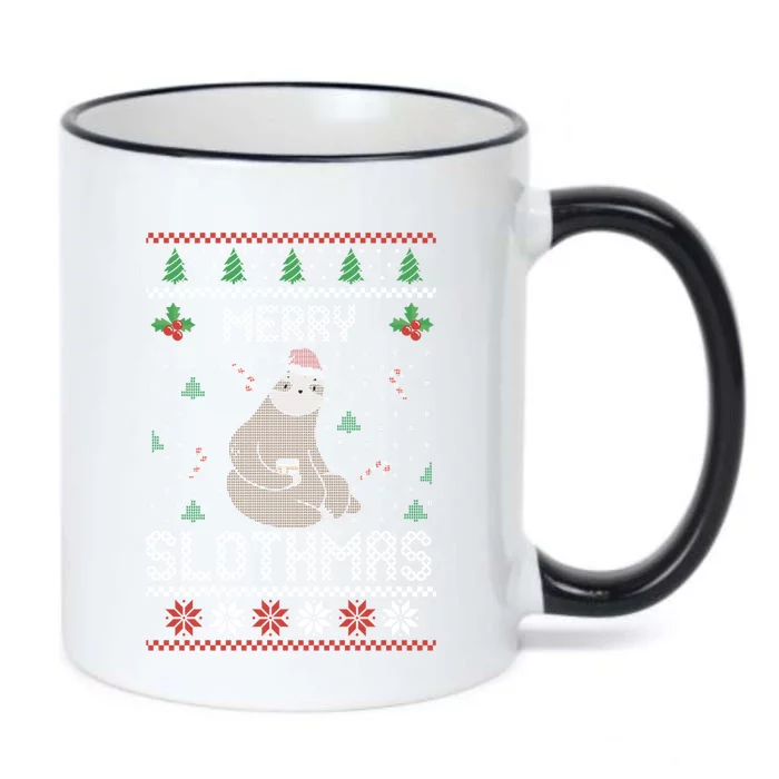 Christmas Costume Sloth Lover Merry Slothmas Xmas Cool Gift Black Color Changing Mug