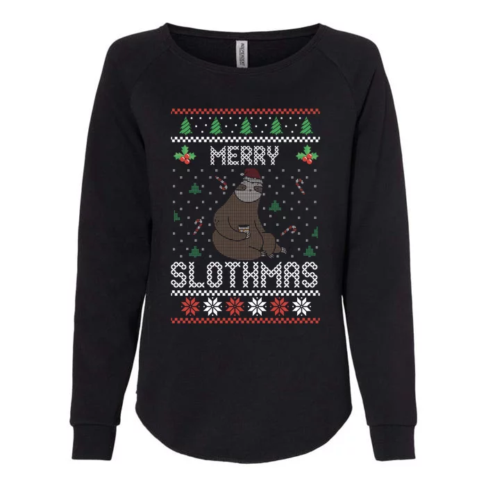 Christmas Costume Sloth Lover Merry Slothmas Xmas Cool Gift Womens California Wash Sweatshirt