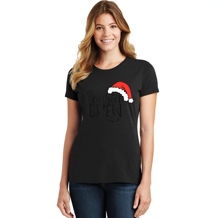 Cousin Crew Santa Hat Family Group Matching Christmas Women's T-Shirt