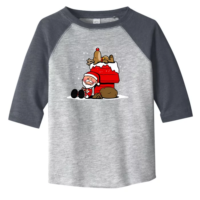 Christmas Cute Santa Claus And Rudolph Winter Snow Christmas Toddler Fine Jersey T-Shirt