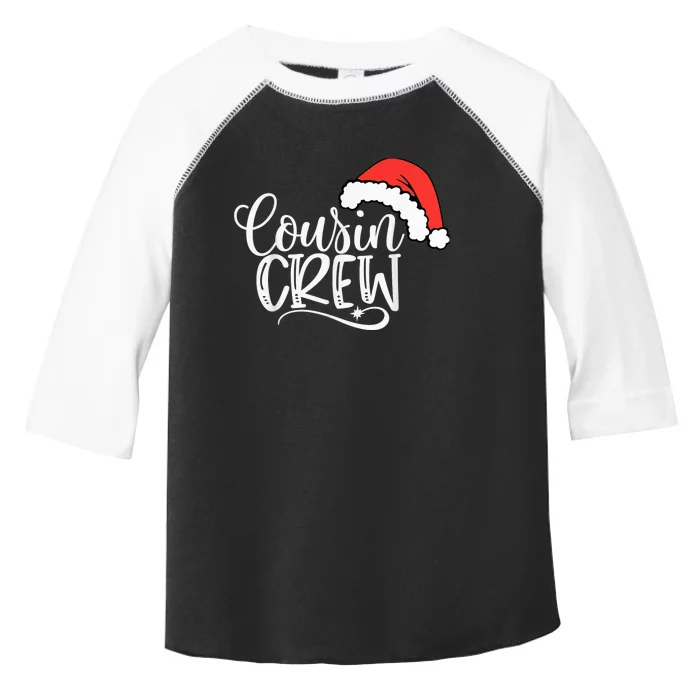 Cousin Crew Santa Hat Family Group Matching Christmas Toddler Fine Jersey T-Shirt