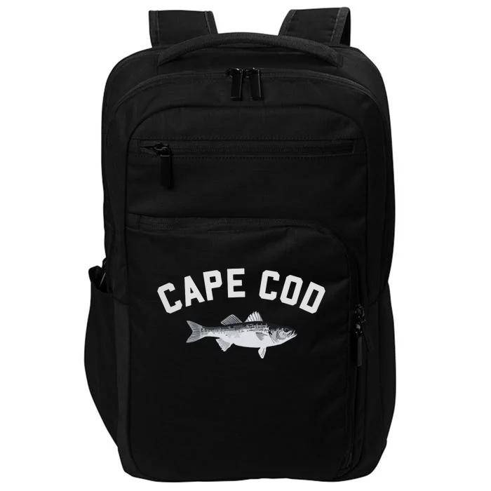 Cape Cod Striper Striped Bass Fun Fishing Impact Tech Backpack