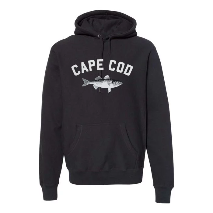 Cape Cod Striper Striped Bass Fun Fishing Premium Hoodie