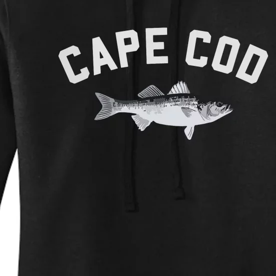 Cape Cod Striper Striped Bass Fun Fishing Women's Pullover Hoodie