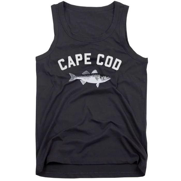 Cape Cod Striper Striped Bass Fun Fishing Tank Top