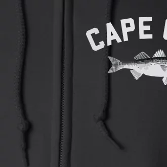 Cape Cod Striper Striped Bass Fun Fishing Full Zip Hoodie