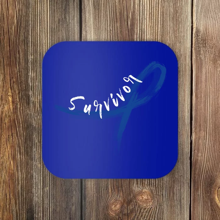 Colon Cancer Survivor Blue Ribbon Colorectal Cancer Great Gift Coaster