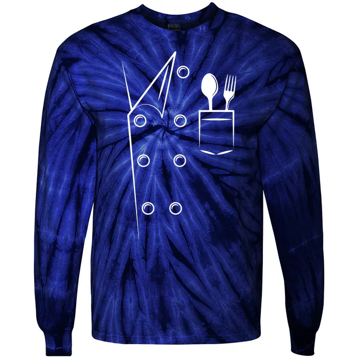 Chef Costume Spoon Fork Culinary Kitchen Chief Cook Cuisine Tie-Dye Long Sleeve Shirt