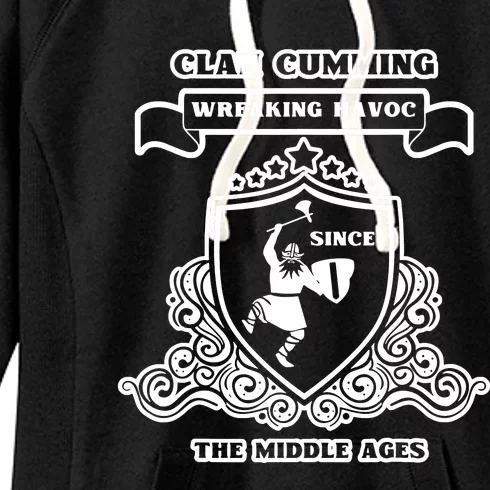 Clan Cumming Scottish Kilt Sword Crest Highland Women's Fleece Hoodie